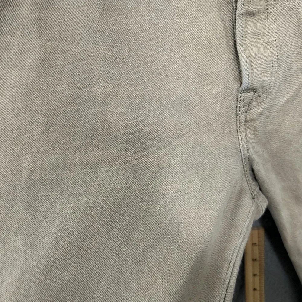 Levis Jeans Mens 38x34 Beige Denim 501 Straight Leg Button Fly American Red Tab